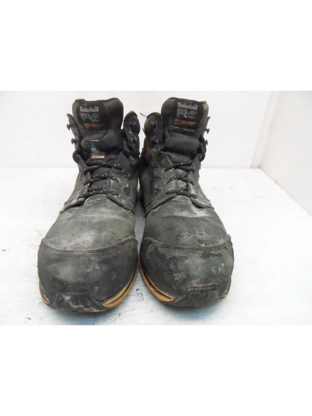 Timberland PRO Men's Mid Reaxion CT Safety Work Boots A21RU Black/Orange 9.5W